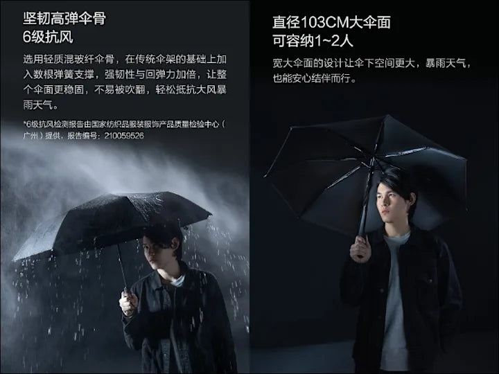 【UREVO悠啟】全自動反向折疊照明傘