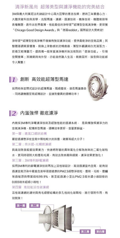 【3M】Slimax 光觸媒抑菌超薄美型空氣清淨機